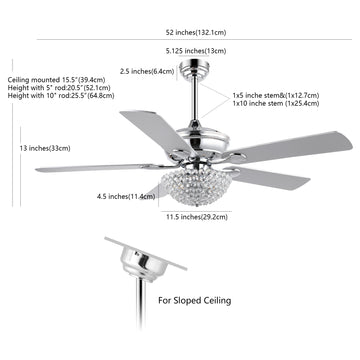 Cammy 52" Traditional Transitional Iron LED CEILING FAN - JONATHAN Y